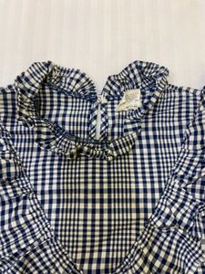 Cute Ruffle Plaid Top Bust 36-38