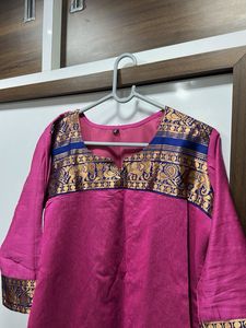 Elegant Pink Kurta dupatta leggings set