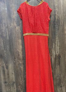 Red &amp; Gold Maxi Dress