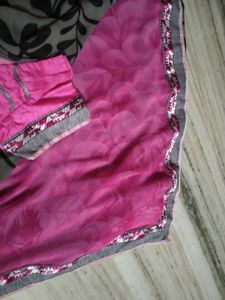 Half And Saree With Blouse