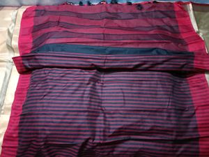 Handloom Saree with Striped Pallu - CottonBlend