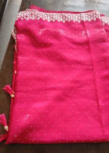 Elegant hot pink Net Saree🥰🩷