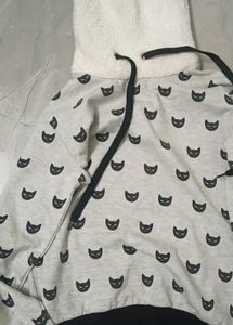 Cute Cat Print Pullover Sweatshirt