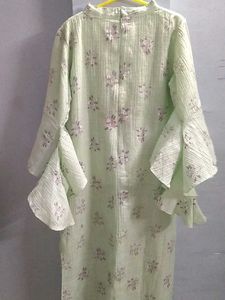 Foil Printed Light Green Kurta And Plazzo Set
