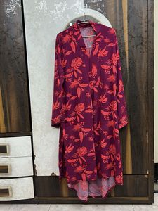 High Low Floral Print Tunic &amp; Pants Set