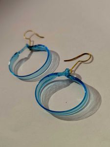 Blue Hoop Earrings