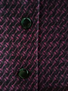 magenta with black Wool Coat
