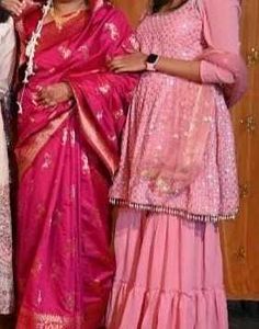 Pink Sequin Anarkali Suit