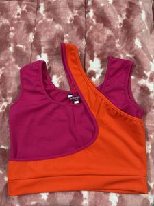 Color Block Crop Top