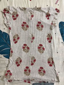 Floral Print Ribbed Top