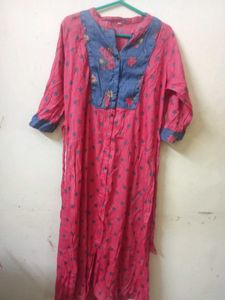 Pink Floral Print Kurti