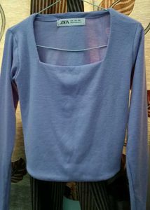 Lavender Square Neck Long Sleeve