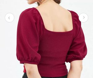 Harpa Women Maroon Sweetheart Neck Crop Top