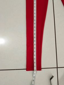 Lycra Legins Red And Grey Combo