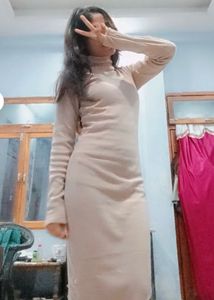 winter beige bodycon dress