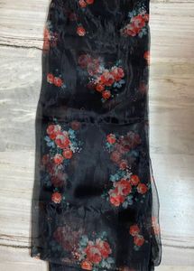 BLACK Floral Organza Saree(NEW)