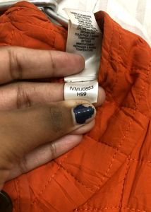 Liz&amp;co. Orange Sleeveless Jacket