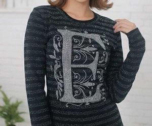 &#34;E&#34; letter  Aesthetic  Vintage Striped Top