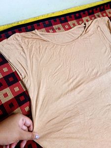 Skin Color/light Brown Vest Camisole Sando For Ladies With Strechy Fabric