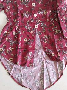 Floral Print Button-Down Top