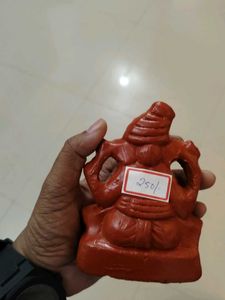 Red Ganesha Idol - Mrithika Pottery