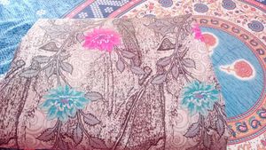 Floral Print Silk Saree