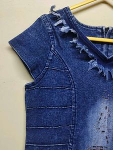 Girls Light Blue Jeans Dress
