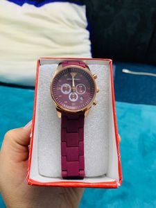 Maroon Wrist Watch Only For Rs 130