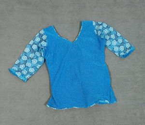 Blue Embellished Kurti Top
