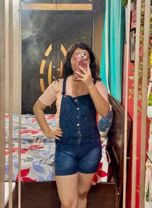 Cute Denim Dungaree Shorts