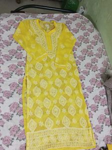 Yellow Embroidered Kurta