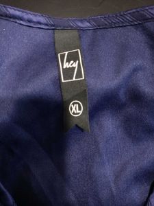"HEY Brand"Navy Blue Sheer Peplum Top💙