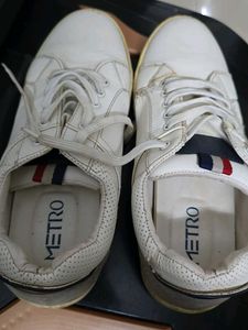White Leather Casual Shoes