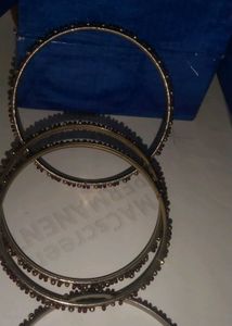 Set of 4 Gold &amp; Red Bangles