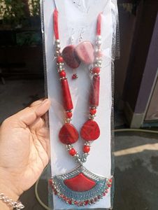 Red Tribal Necklace Set