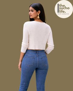 GLITCHEZ Bow Detail Knit Top for Women