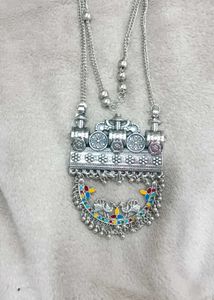 Boho Silver Peacock Necklace