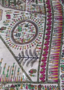 Vintage Hand-Painted Sari