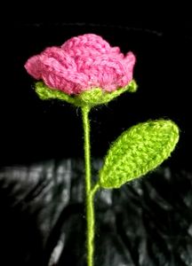 🥀 Handmade Crochet Pink Rose ✨