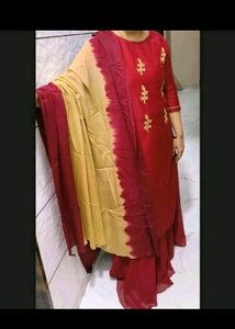 Kurti Skirt Full Set With Shaded Dupatta
