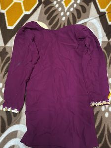 Purple Embroidered Kurta Set