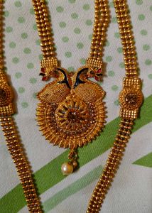 2 Layered Peacock Design Pendent Set