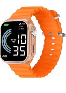 Orange Digital Watch For Men And Women Pack Of 2