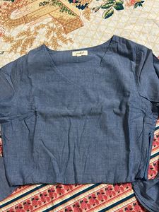 bell Sleeves Cotton Crop Top