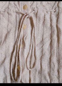 Vintage Cream Knit Tie-Front Cardigan