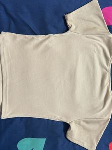 Beige Ribbed Tshirt