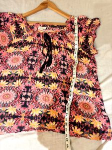 Floral Print Peasant Top