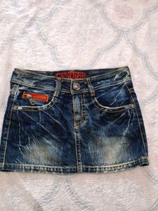Gen Q Denim Mini Skirt