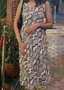 Snakeskin Print Slip Dress