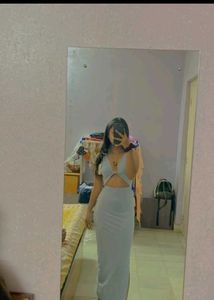 Urbanic Sky Blue Cutout Midi Dress